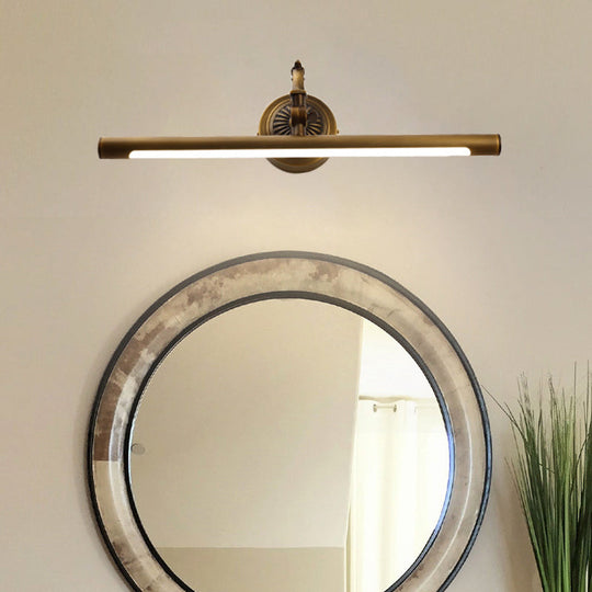 Traditional LED Antique Brass Vanity Light - 18"/23"/29.5" Wide Linear Sconce Lamp, Wall Mounted