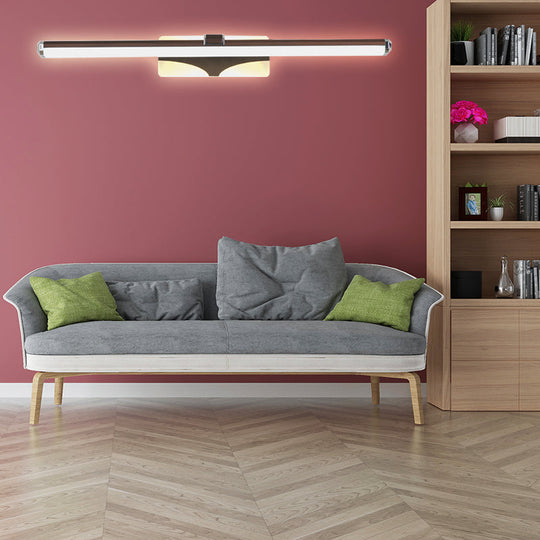 Bathroom Vanity Light Fixture - Metal LED Sconce Lamp in White/Warm Light, 16.5"/23" Wide - Brown