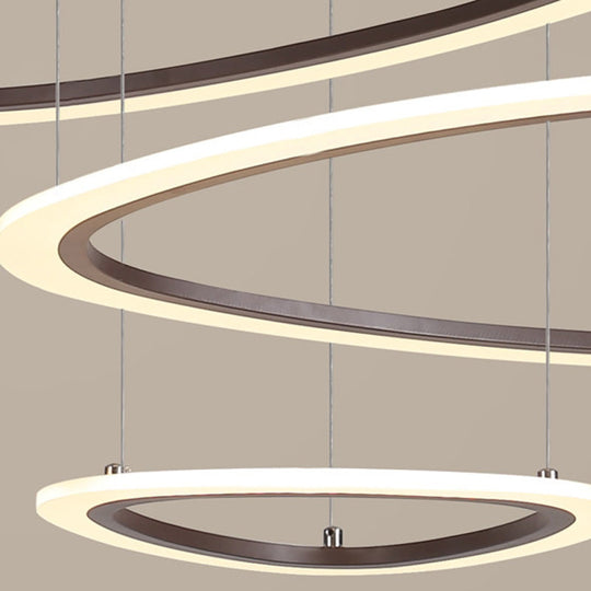 Sleek Acrylic Tiered Ceiling Chandelier - 3/4 Heads - Elegant Brown Pendant Light Fixture in White/Warm/Natural Light
