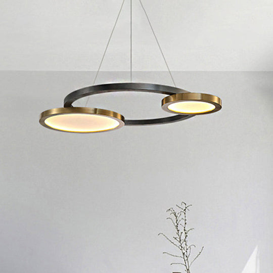 Orbit Metal LED Chandelier - Modern Golden Hanging Light with Adjustable Cord