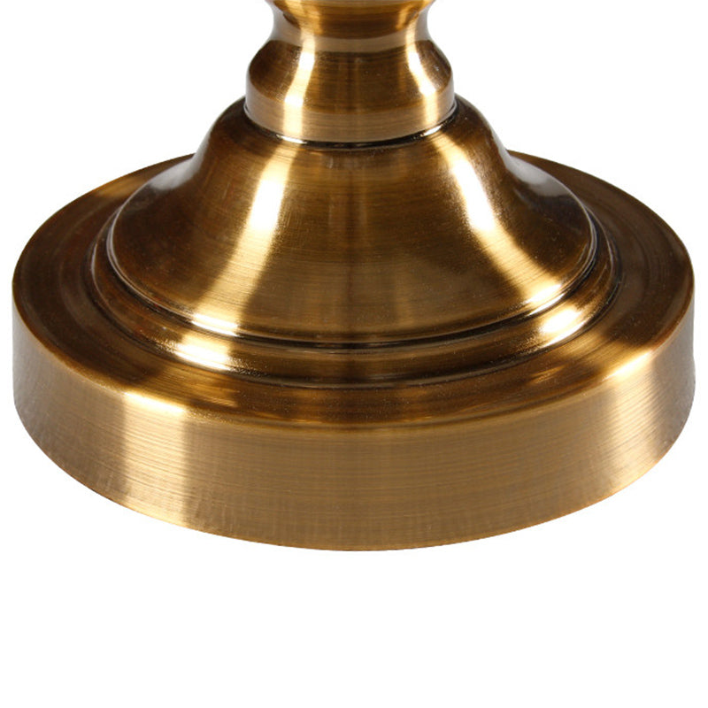 Tiffany Handcrafted Glass Table Light - 1-Light Beige Nightstand Lighting with Trellis Pattern