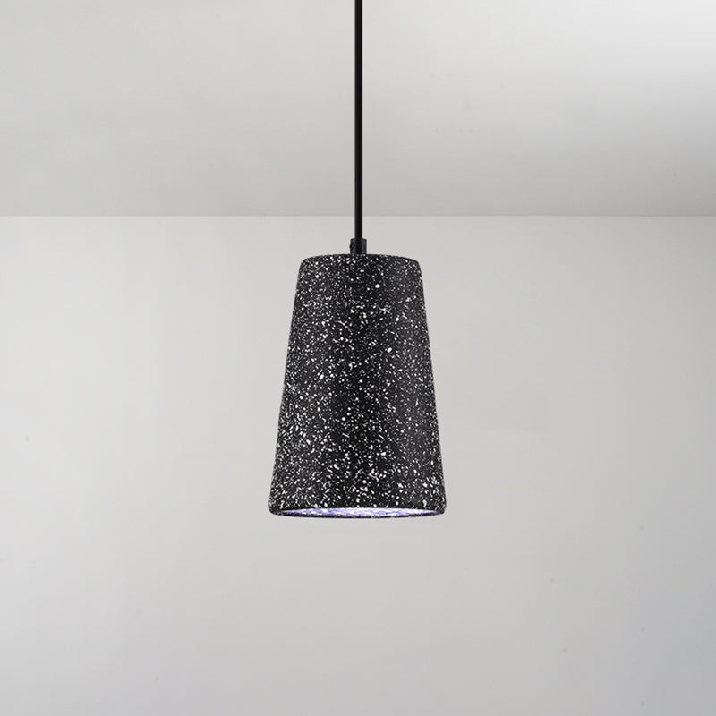Modern Geometric Shade Ceiling Light - Single Hanging Lamp for Dining Room in Cement Finish