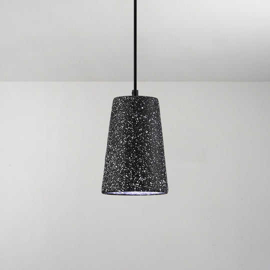 Modern Geometric Shade Ceiling Light - Single Hanging Lamp for Dining Room in Cement Finish