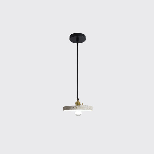 Nordic Terrazzo Geometric Pendant Light with Single White Bulb