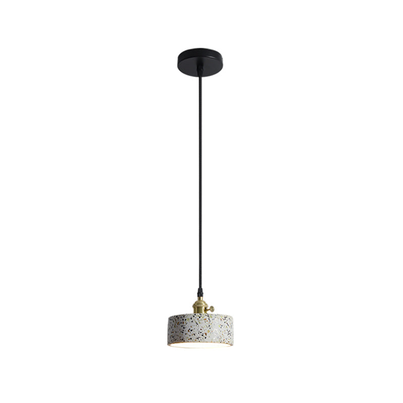 Nordic Terrazzo Geometric Pendant Light with Single White Bulb