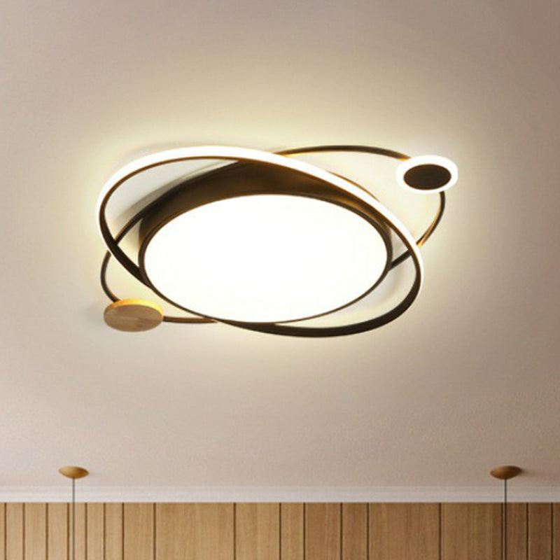 Macaron LED Orbit Flush Mount Lighting for Kids' Bedroom Ceiling - Metallic Color