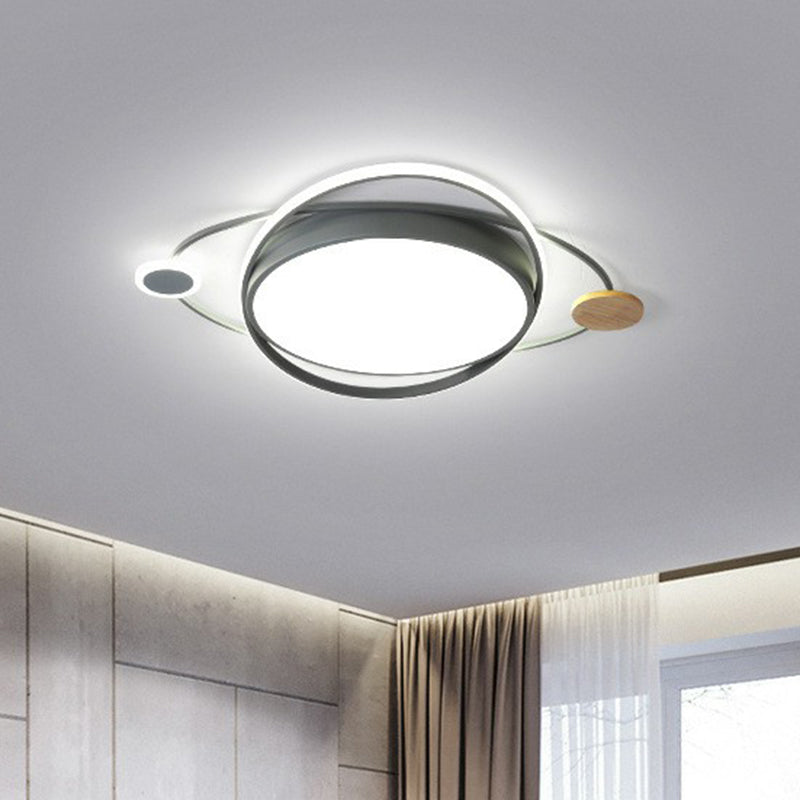 Macaron LED Orbit Flush Mount Lighting for Kids' Bedroom Ceiling - Metallic Color