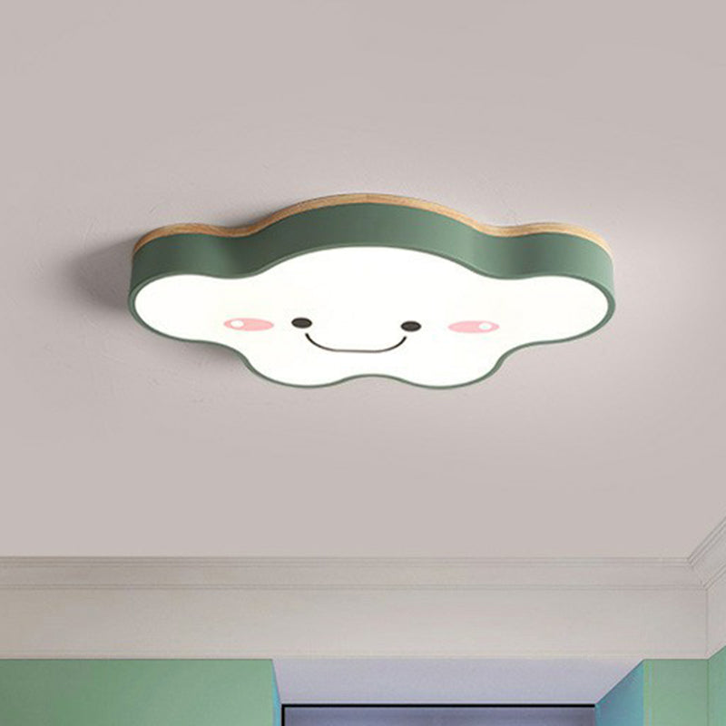 Cartoon Smiling Cloud LED Flush Mount Ceiling Light for Kids Bedroom