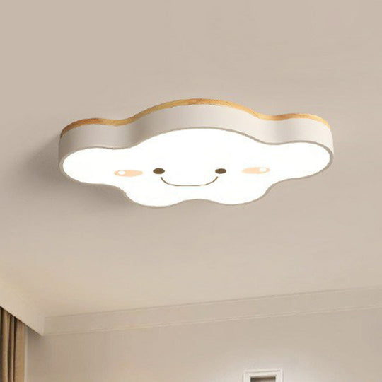 Cartoon Smiling Cloud LED Flush Mount Ceiling Light for Kids Bedroom