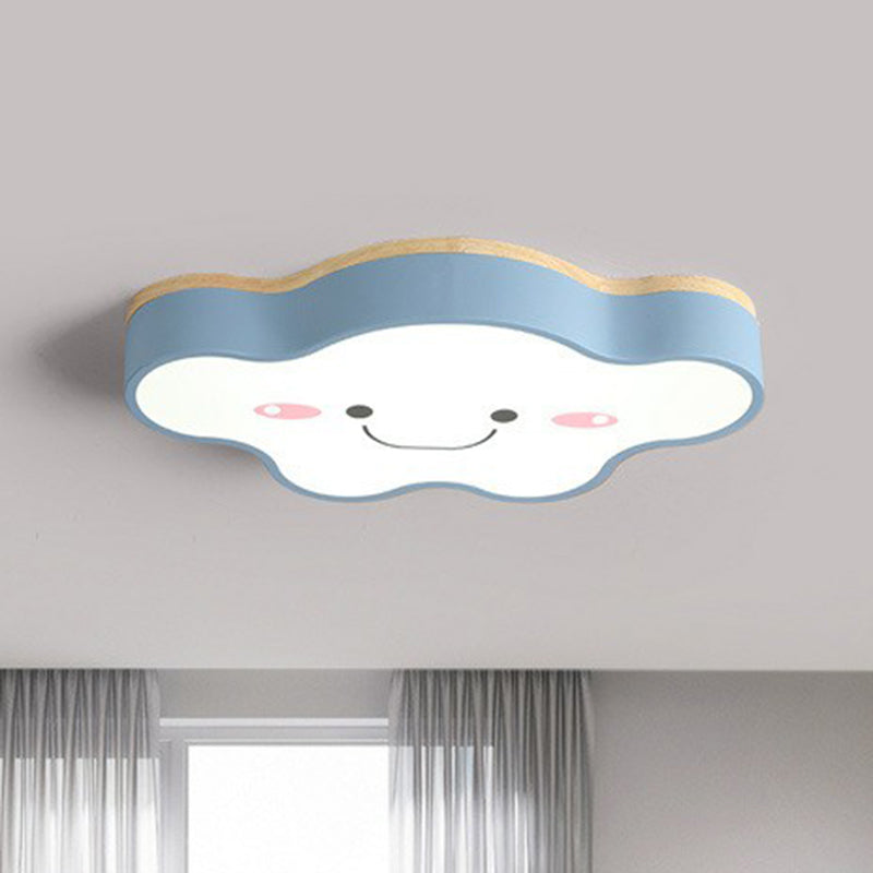 Cartoon Smiling Cloud LED Flush Mount Ceiling Light for Kids Bedroom