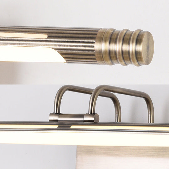 Classic Metal LED Bathroom Sconce in Bronze: White/Warm Light, 21"/26" W