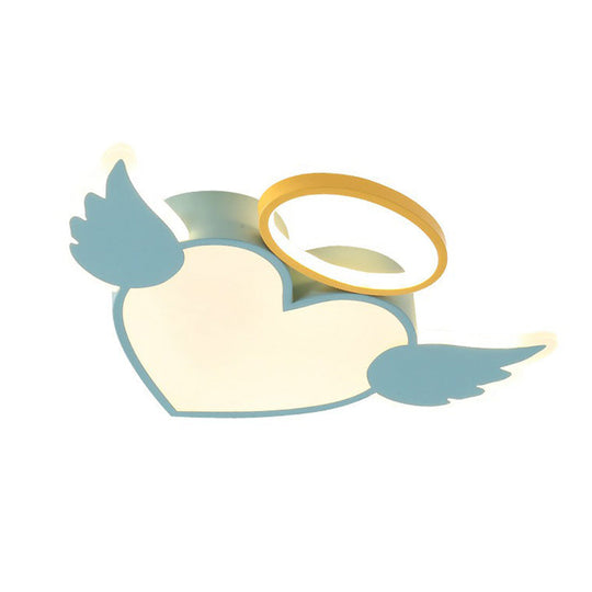 Heart Angel LED Flush Mount Ceiling Light for Kids' Minimalist Acrylic Bedroom
