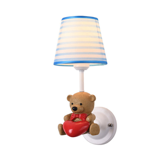 Cartoon Animal Kids Bedside Wall Mount Light in Pink