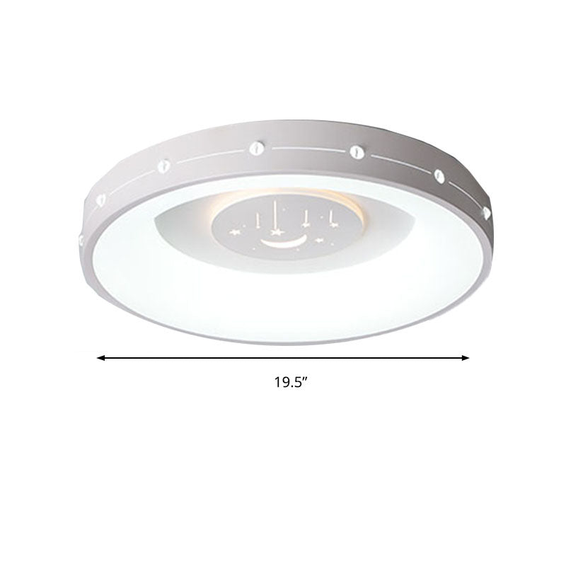 Nordic LED Flush Mount Ceiling Light: 16"/19.5" Round Curved Flush Design, Warm/White Light for Bedroom