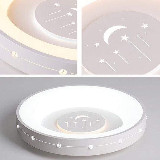 Nordic LED Flush Mount Ceiling Light: 16"/19.5" Round Curved Flush Design, Warm/White Light for Bedroom