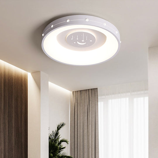 Nordic LED Flush Mount Ceiling Light: 16"/19.5" Round Curved Flush Design, Warm/White Light for Bedroom