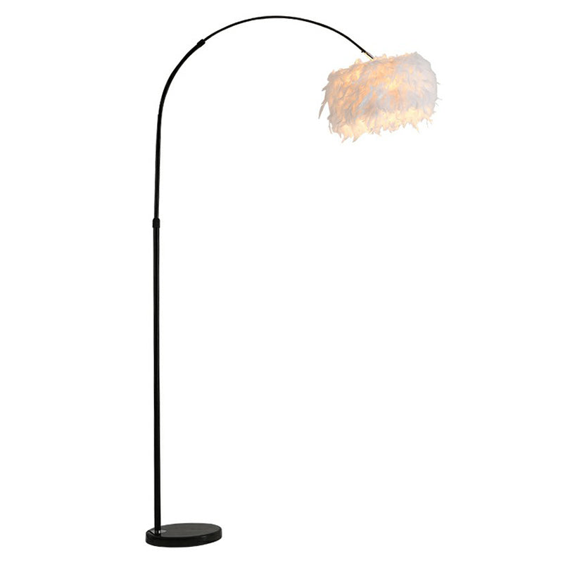 Simplicity 1-Bulb Stand Up Lamp with Arc Arm – Perfect for Living Room Lighting
