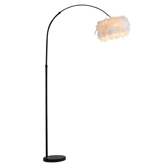 Simplicity 1-Bulb Stand Up Lamp with Arc Arm – Perfect for Living Room Lighting