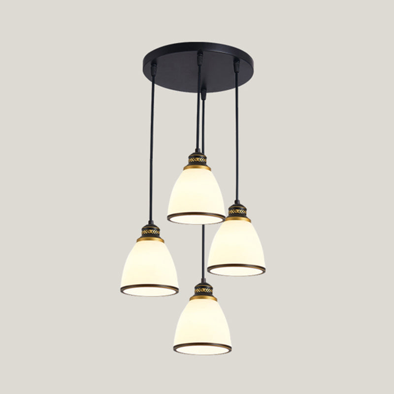 Contemporary Glass Geometrical Staircase Suspension Light - Multi-Light Pendant