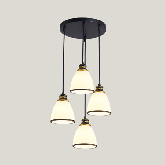 Contemporary Glass Geometrical Staircase Suspension Light - Multi-Light Pendant