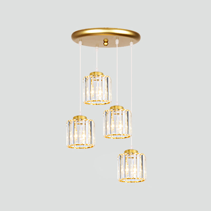 Contemporary Glass Geometrical Staircase Suspension Light - Multi-Light Pendant