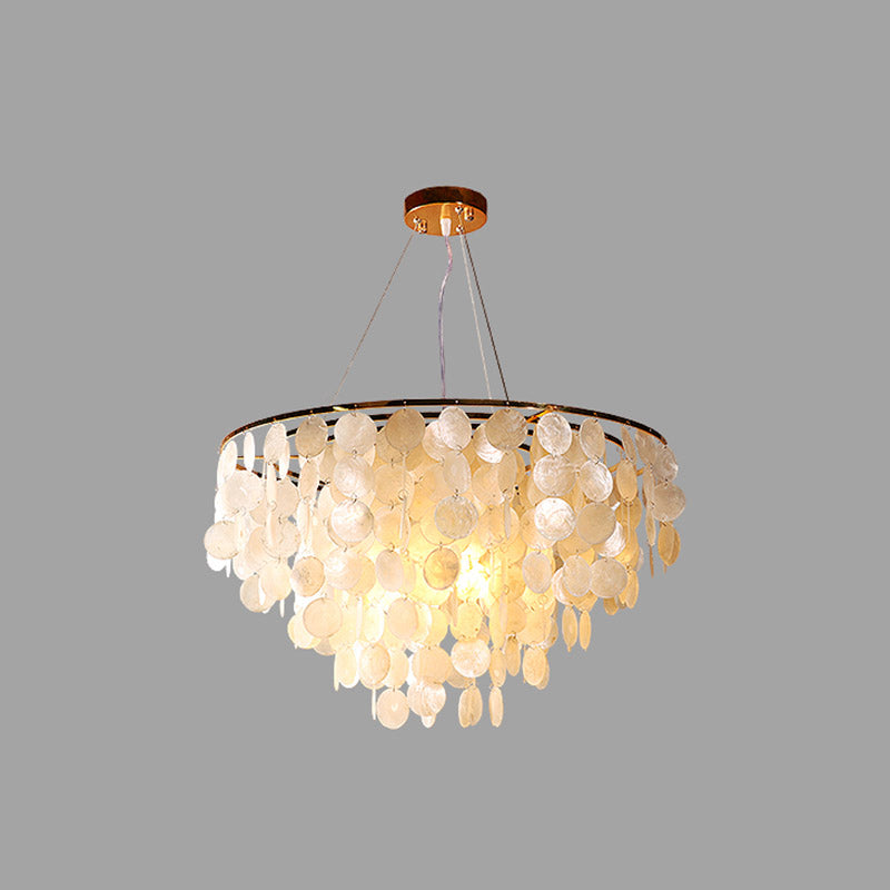 Minimalist Shell Gold Pendant Light - Elegant Dining Room Chandelier