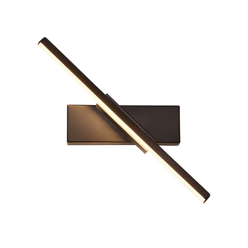 Rotatable Acrylic Linear LED Sconce Light - Simplicity Black/White Wall Lighting Fixture (White/Warm Light)