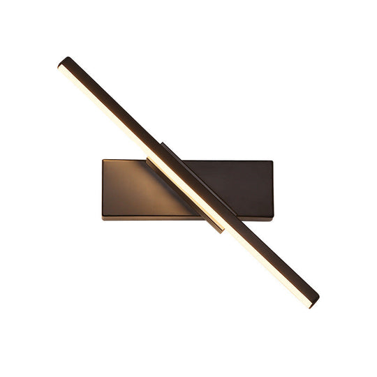 Rotatable Acrylic Linear LED Sconce Light - Simplicity Black/White Wall Lighting Fixture (White/Warm Light)