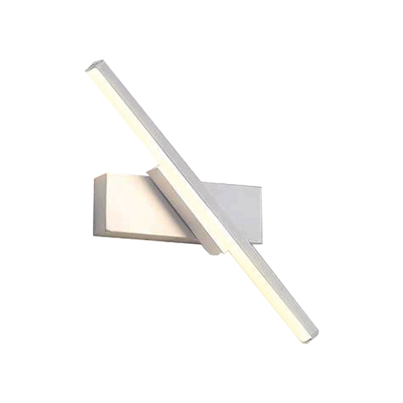 Rotatable Acrylic Linear LED Sconce Light - Simplicity Black/White Wall Lighting Fixture (White/Warm Light)