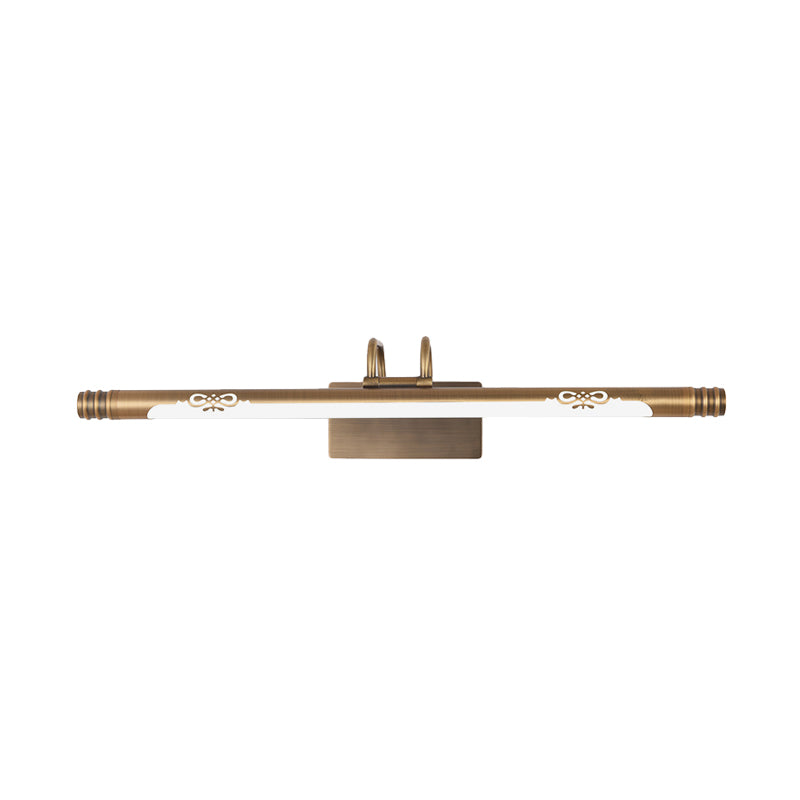 Classic Metal LED Bathroom Vanity Light in White/Warm with Bronze/Brass Sconce, Available in 3 Sizes