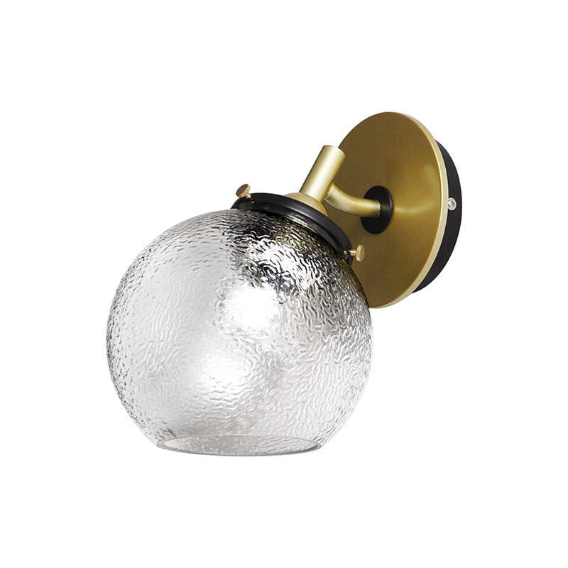 Minimalist 1-Light Gold Wall Sconce: Exposed Ball Design for Living Room, Water Glass Feature