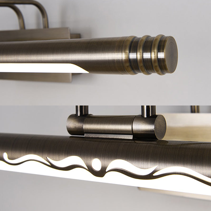 Modern LED Vanity Light Fixture in Bronze/Brass Finish, White/Warm Light - 21", 26", 29" W