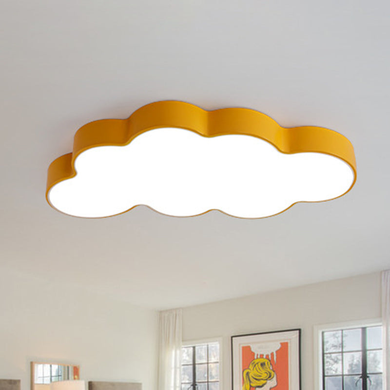 Metallic LED Flush Mount for Kids' Rooms with Acrylic Shade