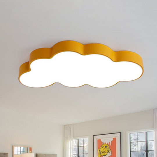 Metallic LED Flush Mount for Kids' Rooms with Acrylic Shade