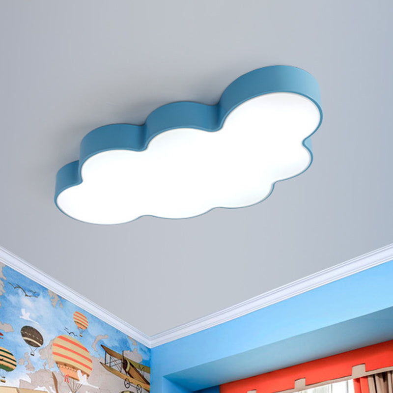 Metallic LED Flush Mount for Kids' Rooms with Acrylic Shade