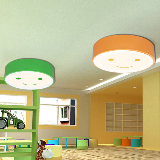 Happy Face LED Nursery Ceiling Light - Acrylic Flush Mount for Kids
