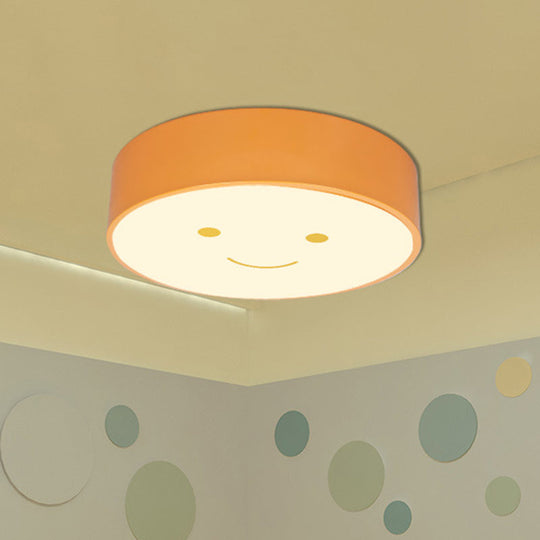 Happy Face LED Nursery Ceiling Light - Acrylic Flush Mount for Kids