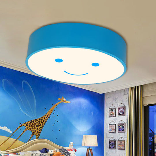 Happy Face LED Nursery Ceiling Light - Acrylic Flush Mount for Kids