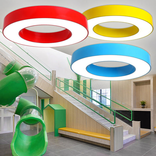 Kindergarten Chandelier - Simplicity Ring Shade LED Ceiling Light Fixture