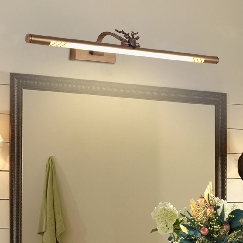 Modern Metal Brass LED Vanity Light Fixture in White/Warm Light (19.5"/27"/31.5" Tube)