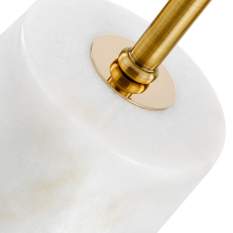 Nordic Style Marble Cylinder Table Lamp with Globe Glass Shade - Perfect Bedside Lighting Solution