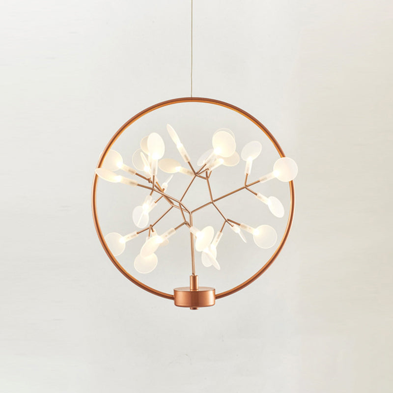 Firefly LED Ceiling Light in Rose Gold - Modern Acrylic Chandelier for Bedroom