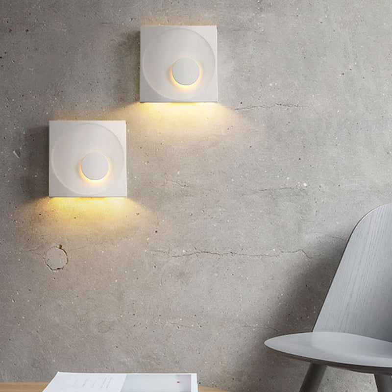 Nordic Square LED Wall Sconce Light - Modern Cement Bedroom Lighting