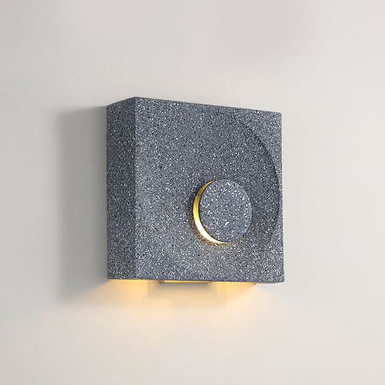 Nordic Square LED Wall Sconce Light - Modern Cement Bedroom Lighting