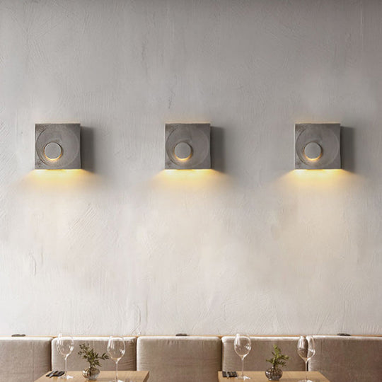 Nordic Square LED Wall Sconce Light - Modern Cement Bedroom Lighting