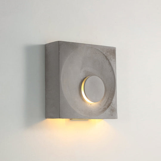 Nordic Square LED Wall Sconce Light - Modern Cement Bedroom Lighting