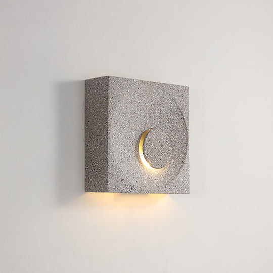 Nordic Square LED Wall Sconce Light - Modern Cement Bedroom Lighting