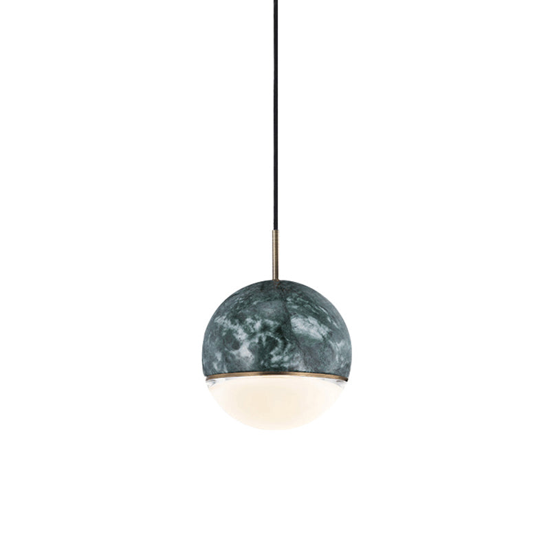 Marble Dome Pendant Light - Elegant Single-Bulb Suspension for Dining Room