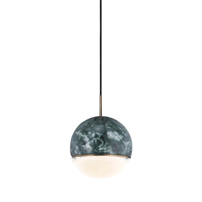 Marble Dome Pendant Light - Elegant Single-Bulb Suspension for Dining Room