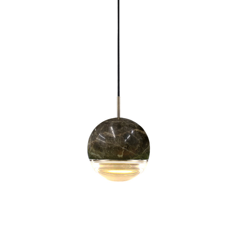 Marble Dome Pendant Light - Elegant Single-Bulb Suspension for Dining Room